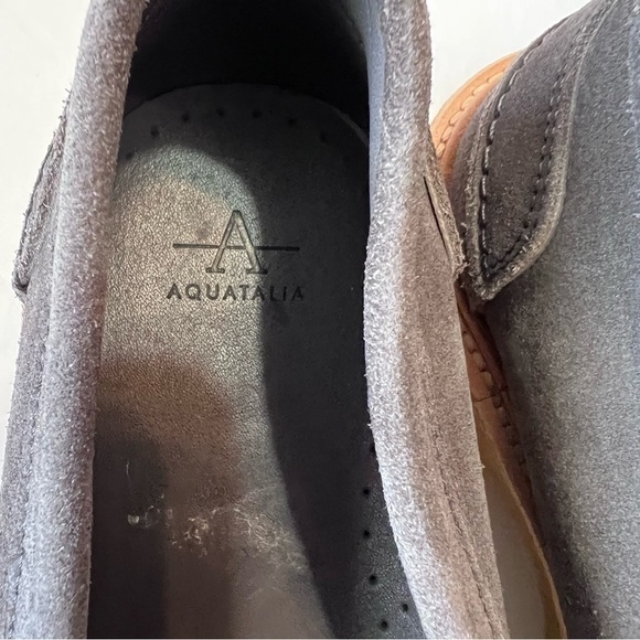 EUC Mens AQUATALIA Ulrich Weatherproof Suede Penny Loafer Fog Size 7.5 main image 7